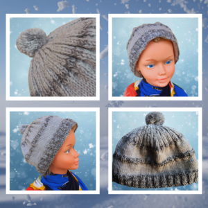🧶 Bonnet Tricoté · Gris Pompon Homme