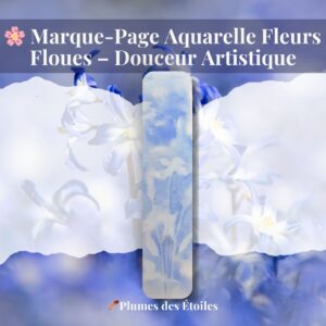 🌸 Marque-Page Aquarelle Fleurs Floues – Douceur Artistique